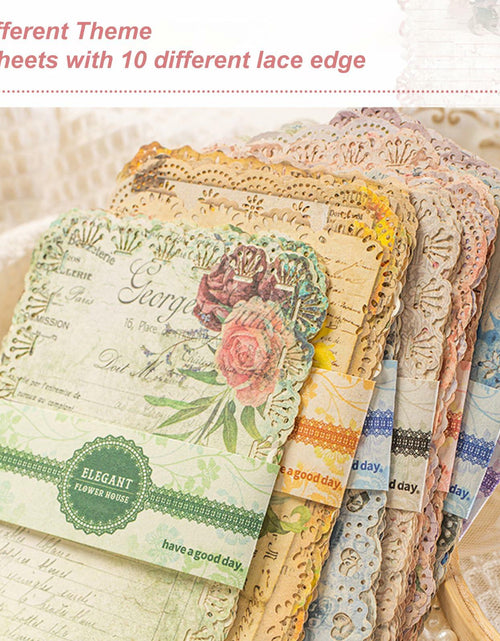 Load image into Gallery viewer, Naszonus Vintage Floral Scrapbook Paper Set 60 Sheets 4.2x6.7 Inch
