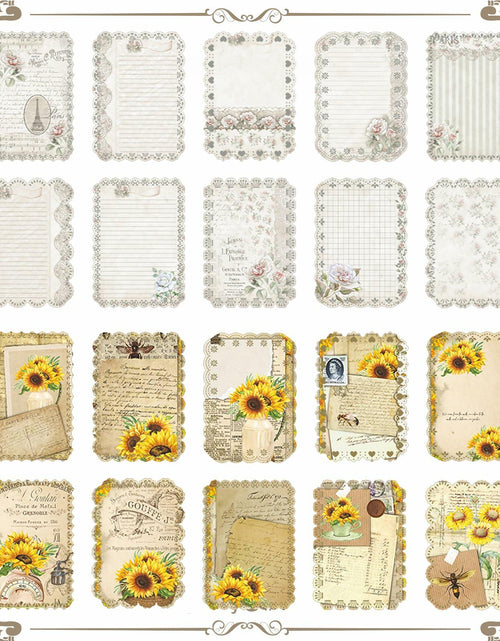 Load image into Gallery viewer, Naszonus Vintage Floral Scrapbook Paper Set 60 Sheets 4.2x6.7 Inch
