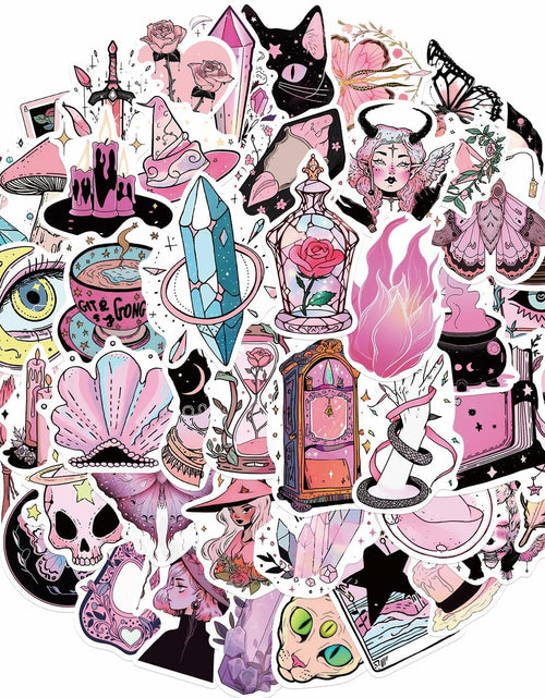Load image into Gallery viewer, MKZ 50 PCS Waterproof Pink Witchy Stickers Vinyl Celestial Witchcraft
