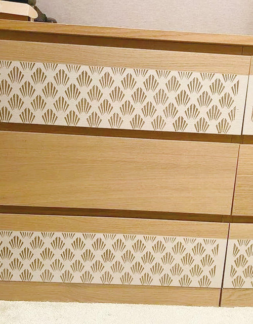 Load image into Gallery viewer, Script Stencil for Wood Painting French Writing Checkerboard Craft
