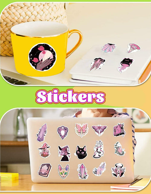 Load image into Gallery viewer, MKZ 50 PCS Waterproof Pink Witchy Stickers Vinyl Celestial Witchcraft
