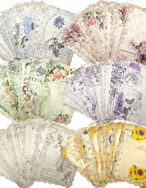 Load image into Gallery viewer, Naszonus Vintage Floral Scrapbook Paper Set 60 Sheets 4.2x6.7 Inch
