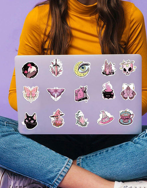 Load image into Gallery viewer, MKZ 50 PCS Waterproof Pink Witchy Stickers Vinyl Celestial Witchcraft
