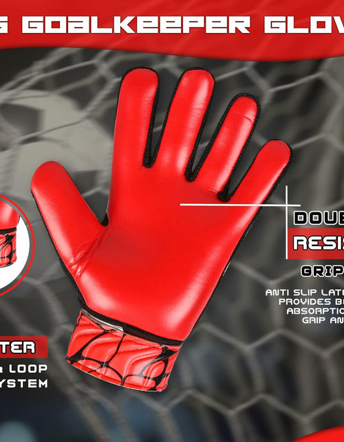 Load image into Gallery viewer, Soccer Goalie Gloves Youth Boys Double Wrist 4mm Super Grip Palm Size 3
