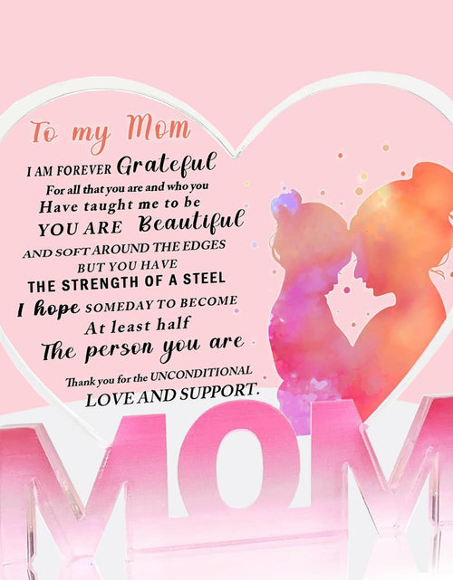 Load image into Gallery viewer, WUGUANSS Best Mom Ever Acrylic Plaque Pink Christmas Birthday Gift
