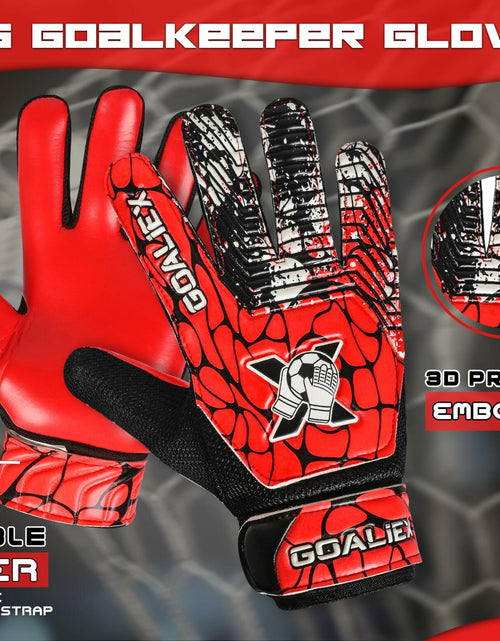 Load image into Gallery viewer, Soccer Goalie Gloves Youth Boys Double Wrist 4mm Super Grip Palm Size 3

