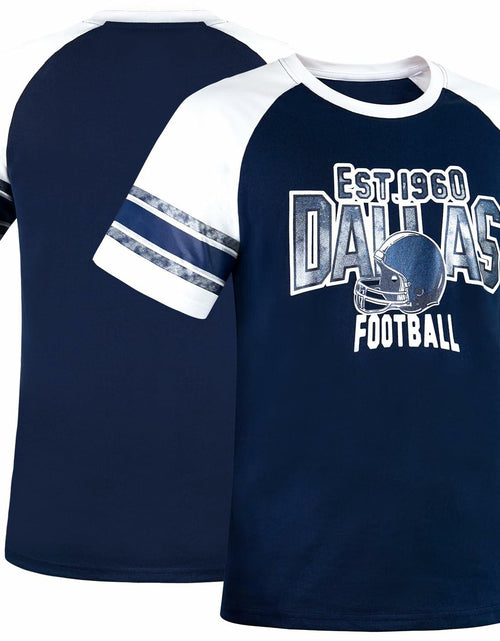 Load image into Gallery viewer, Fansamer Mens Vintage Striped City Football Tee White Navy Size XXL
