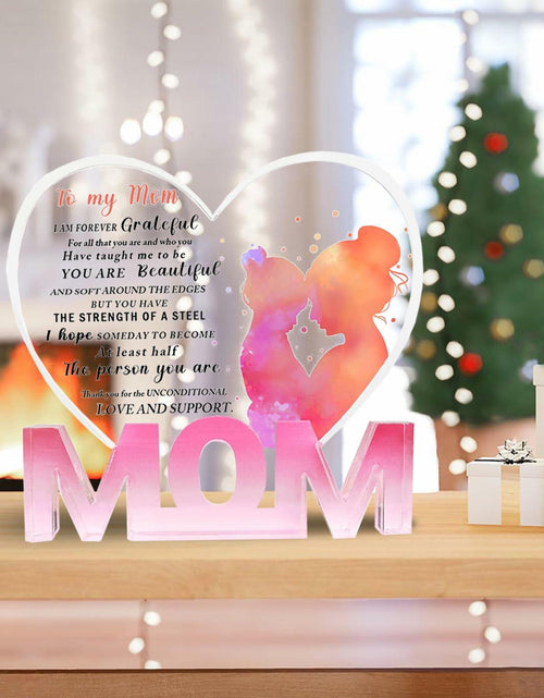 Load image into Gallery viewer, WUGUANSS Best Mom Ever Acrylic Plaque Pink Christmas Birthday Gift
