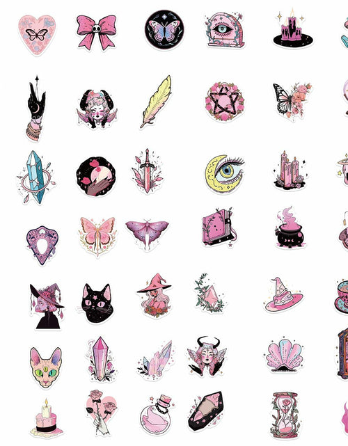 Load image into Gallery viewer, MKZ 50 PCS Waterproof Pink Witchy Stickers Vinyl Celestial Witchcraft
