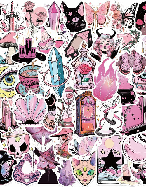 Load image into Gallery viewer, MKZ 50 PCS Waterproof Pink Witchy Stickers Vinyl Celestial Witchcraft
