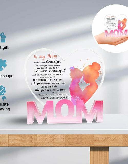 Load image into Gallery viewer, WUGUANSS Best Mom Ever Acrylic Plaque Pink Christmas Birthday Gift
