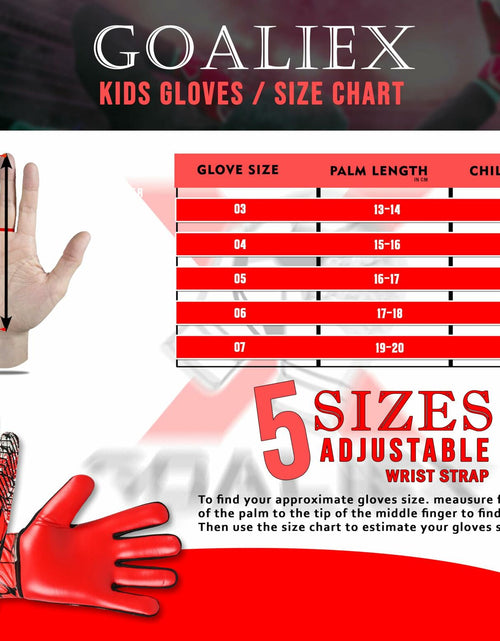 Load image into Gallery viewer, Soccer Goalie Gloves Youth Boys Double Wrist 4mm Super Grip Palm Size 3
