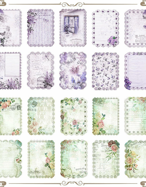 Load image into Gallery viewer, Naszonus Vintage Floral Scrapbook Paper Set 60 Sheets 4.2x6.7 Inch
