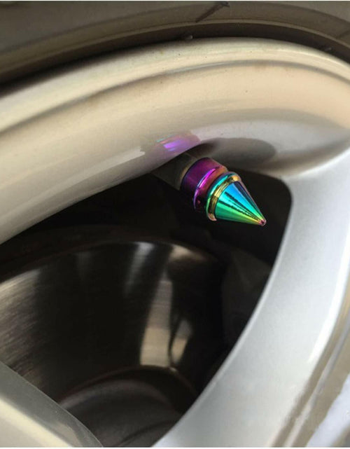 Load image into Gallery viewer, ACCRETION Aluminium Impale Spike Valve Stem Caps Colorful 4 Pack
