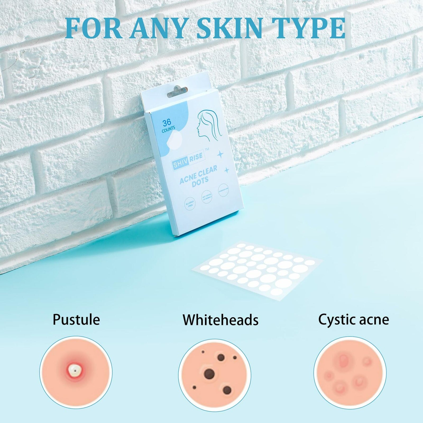 SHIVRISE Pimple Patch Hydrocolloid Acne Spot Cover Tea Tree Oil 36 Count