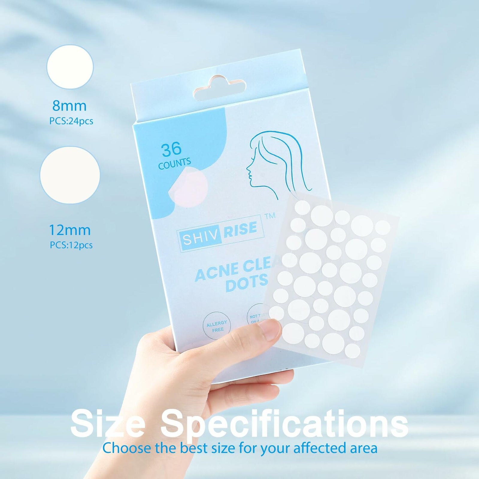 SHIVRISE Pimple Patch Hydrocolloid Acne Spot Cover Tea Tree Oil 36 Count