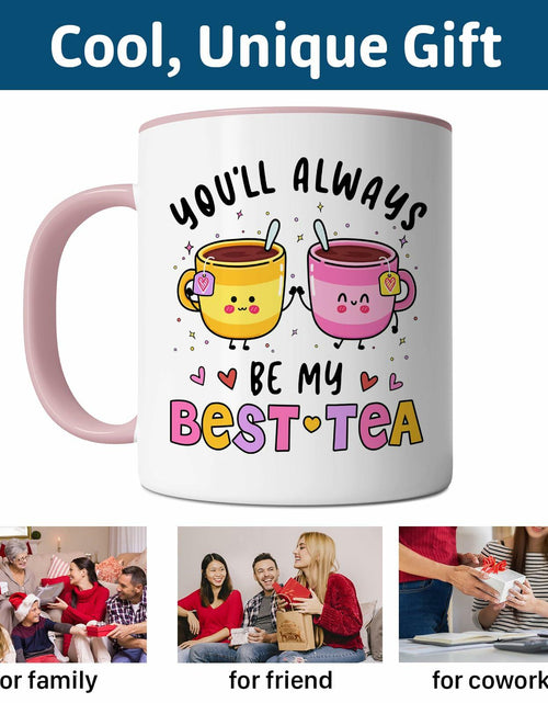 Load image into Gallery viewer, KINAPATO Friend Mug Funny Bestie Gift White Pink 11oz Ceramic
