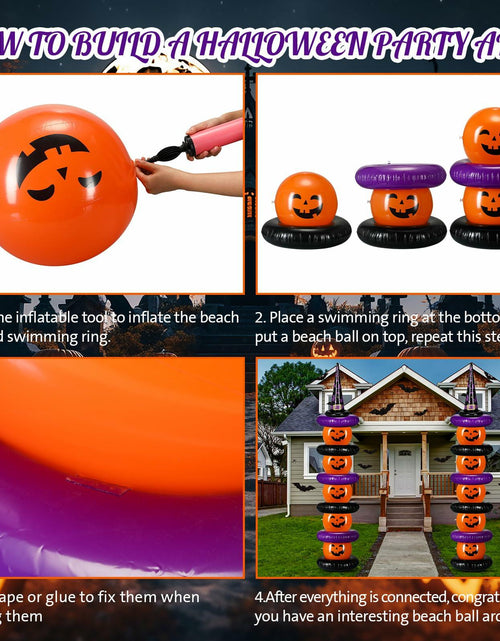 Load image into Gallery viewer, Lunmon Halloween Inflatable Ball Party Kit 24 Pcs Pumpkin Pool Floats
