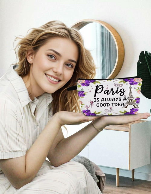 Load image into Gallery viewer, YULUENZE Paris Makeup Bag Eiffel Tower Travel Cosmetic Zipper Pouch
