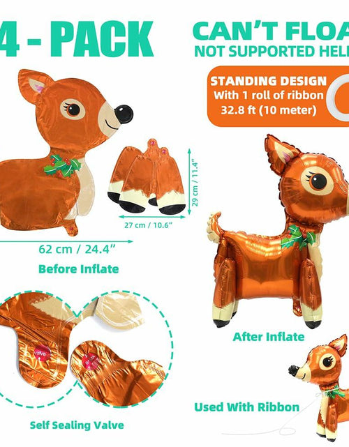 Load image into Gallery viewer, Deermon Christmas Reindeer Walking Animal Balloon Brown Large 4pcs
