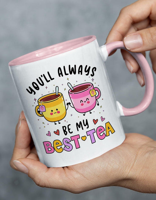 Load image into Gallery viewer, KINAPATO Friend Mug Funny Bestie Gift White Pink 11oz Ceramic
