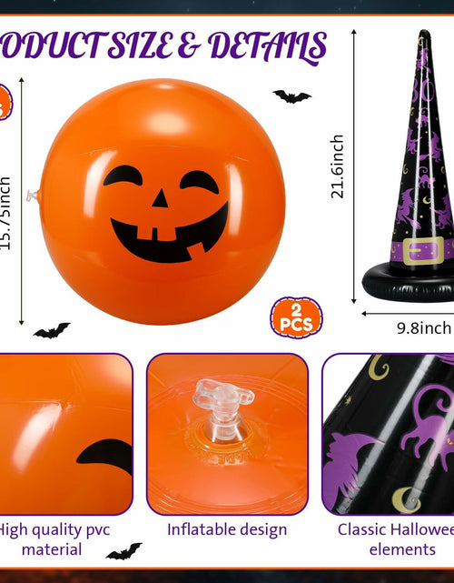 Load image into Gallery viewer, Lunmon Halloween Inflatable Ball Party Kit 24 Pcs Pumpkin Pool Floats
