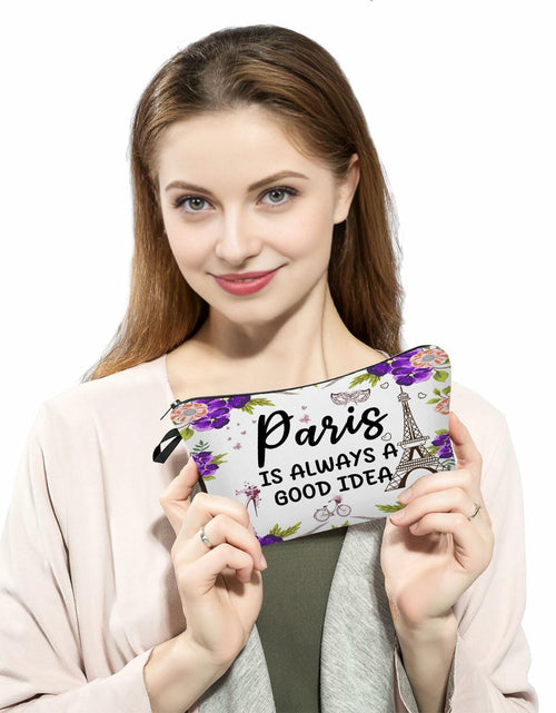 Load image into Gallery viewer, YULUENZE Paris Makeup Bag Eiffel Tower Travel Cosmetic Zipper Pouch
