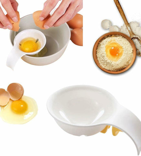 WsjiaboFux White Egg Yolk Separator Plastic Strainer for Baking 1 Count