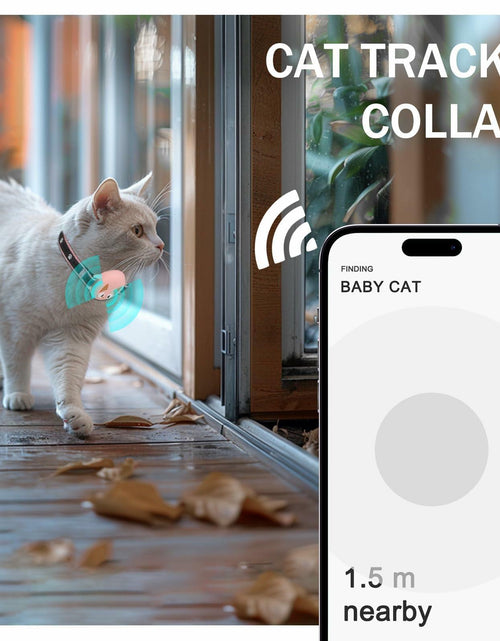 Load image into Gallery viewer, Odokele AirTag Cat Collar Breakaway Reflective with Bell Pink 9-13 in
