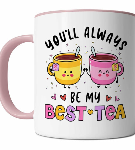 KINAPATO Friend Mug Funny Bestie Gift White Pink 11oz Ceramic