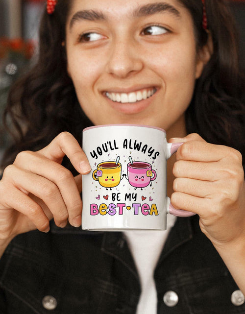 Load image into Gallery viewer, KINAPATO Friend Mug Funny Bestie Gift White Pink 11oz Ceramic
