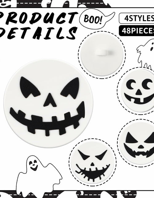 Load image into Gallery viewer, Amyhill Halloween Ghost Cupcake Toppers Rings 48 Pack Party Supplies
