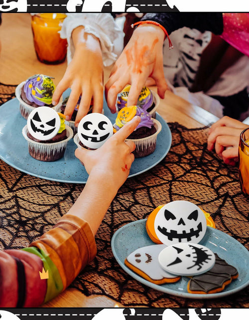 Load image into Gallery viewer, Amyhill Halloween Ghost Cupcake Toppers Rings 48 Pack Party Supplies
