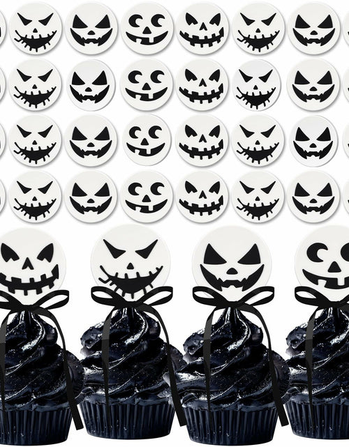 Load image into Gallery viewer, Amyhill Halloween Ghost Cupcake Toppers Rings 48 Pack Party Supplies
