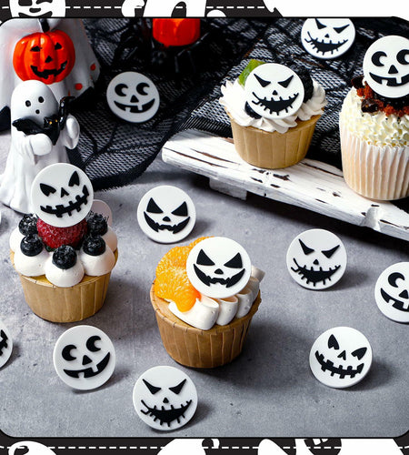 Amyhill Halloween Ghost Cupcake Toppers Rings 48 Pack Party Supplies