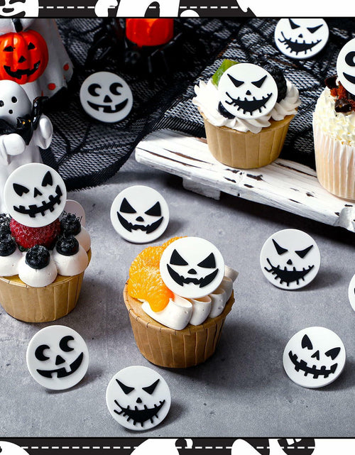 Load image into Gallery viewer, Amyhill Halloween Ghost Cupcake Toppers Rings 48 Pack Party Supplies
