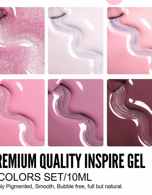 Load image into Gallery viewer, YOKE FELLOW Gel Nail Polish Set 6 Pcs 10ML Nude Pink Glitter Gel Polish
