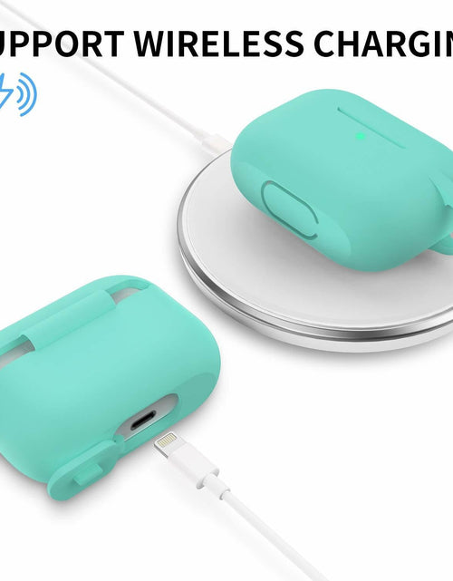 Load image into Gallery viewer, GMUDA Silicone Cover for AirPods Pro 1 &amp; 2 with Keychain Mint Green
