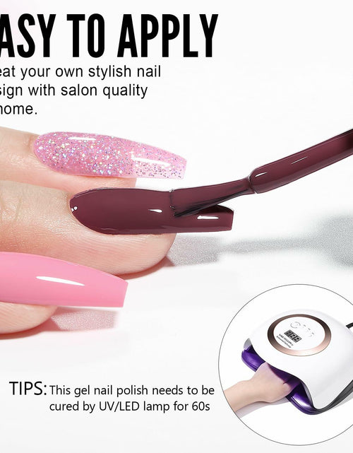 Load image into Gallery viewer, YOKE FELLOW Gel Nail Polish Set 6 Pcs 10ML Nude Pink Glitter Gel Polish
