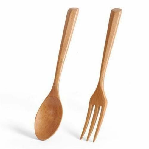 Load image into Gallery viewer, Chen Mi 20 Pc Wooden Spoon Fork Set Japanese Style Reusable Cutlery
