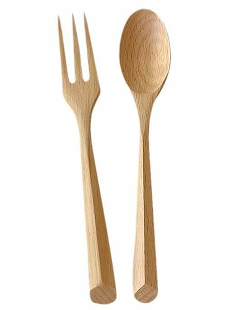 Load image into Gallery viewer, Chen Mi 20 Pc Wooden Spoon Fork Set Japanese Style Reusable Cutlery
