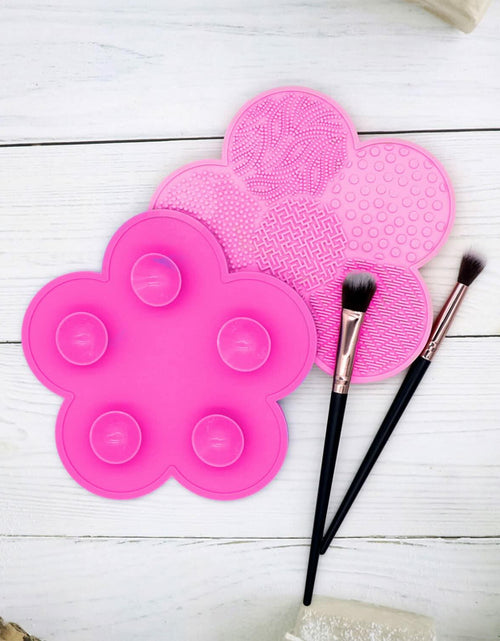 Load image into Gallery viewer, OUYFBO Makeup Brush Cleaning Pad 2 Pack Silicone Cleaner Mat w Suction
