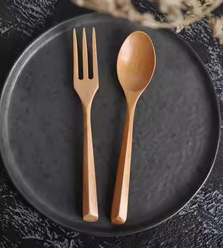 Chen Mi 20 Pc Wooden Spoon Fork Set Japanese Style Reusable Cutlery