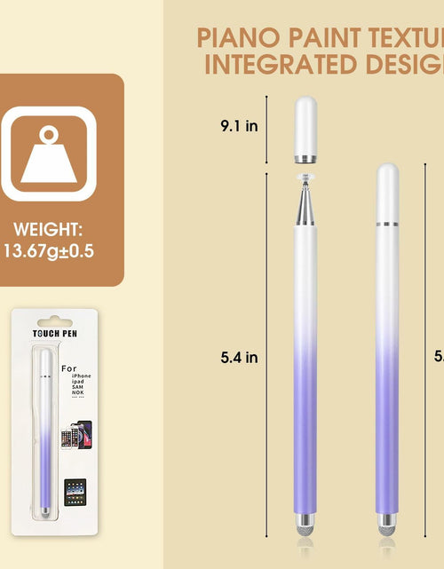 Load image into Gallery viewer, KRSABO 2-in-1 Capacitive Touch Screen Stylus Pen 2 Pack Black White Aluminum
