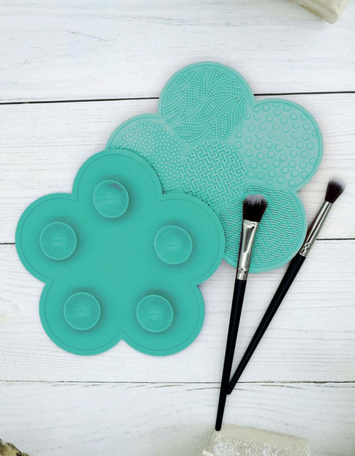 Load image into Gallery viewer, OUYFBO Makeup Brush Cleaning Pad 2 Pack Silicone Cleaner Mat w Suction
