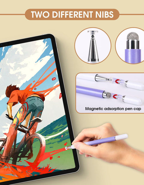 Load image into Gallery viewer, KRSABO 2-in-1 Capacitive Touch Screen Stylus Pen 2 Pack Black White Aluminum
