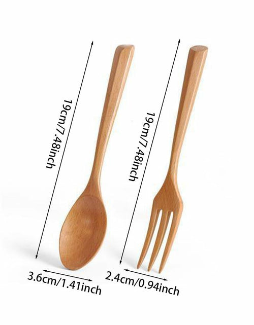 Load image into Gallery viewer, Chen Mi 20 Pc Wooden Spoon Fork Set Japanese Style Reusable Cutlery
