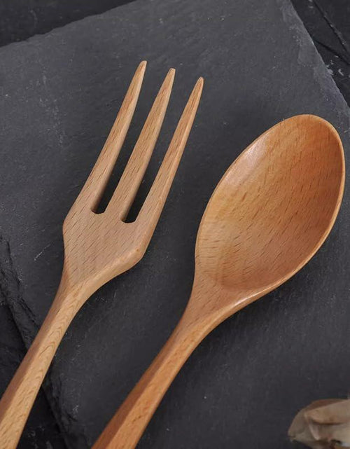 Load image into Gallery viewer, Chen Mi 20 Pc Wooden Spoon Fork Set Japanese Style Reusable Cutlery

