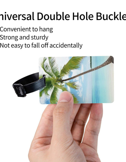 Load image into Gallery viewer, Palm Tree Luggage Tag Blue Ocean Travel Bag ID Tag Adjustable Strap
