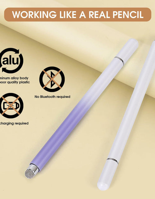 Load image into Gallery viewer, KRSABO 2-in-1 Capacitive Touch Screen Stylus Pen 2 Pack Black White Aluminum
